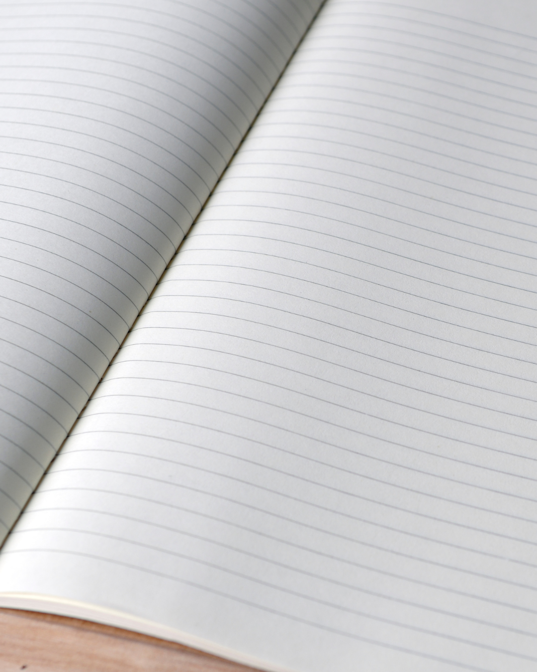 Interior of lined paperback notebook