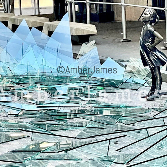 Fearless Girl Breaks the Glass Ceiling in NYC, 8x10 Photo Print
