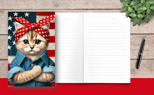 We Can Do It! Rosie the Riveter Cat Notebook Journal – Fierce, Fun & Feminist