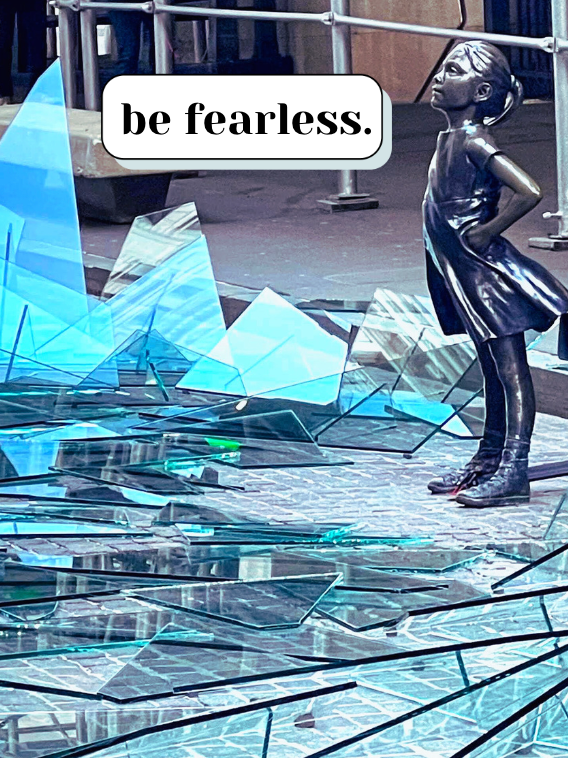 "Be Fearless" 6x9 Notebook Feat. Fearless Girl Breaking the Glass Ceiling