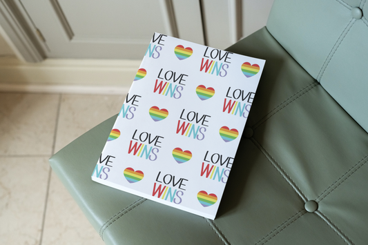 Love Wins Softcover Paperback Notebook with Lined Pages